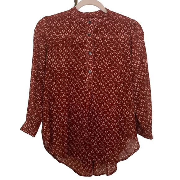 Madewell women's cotton 3/4 button up light weight top size xs - Picture 1 of 3